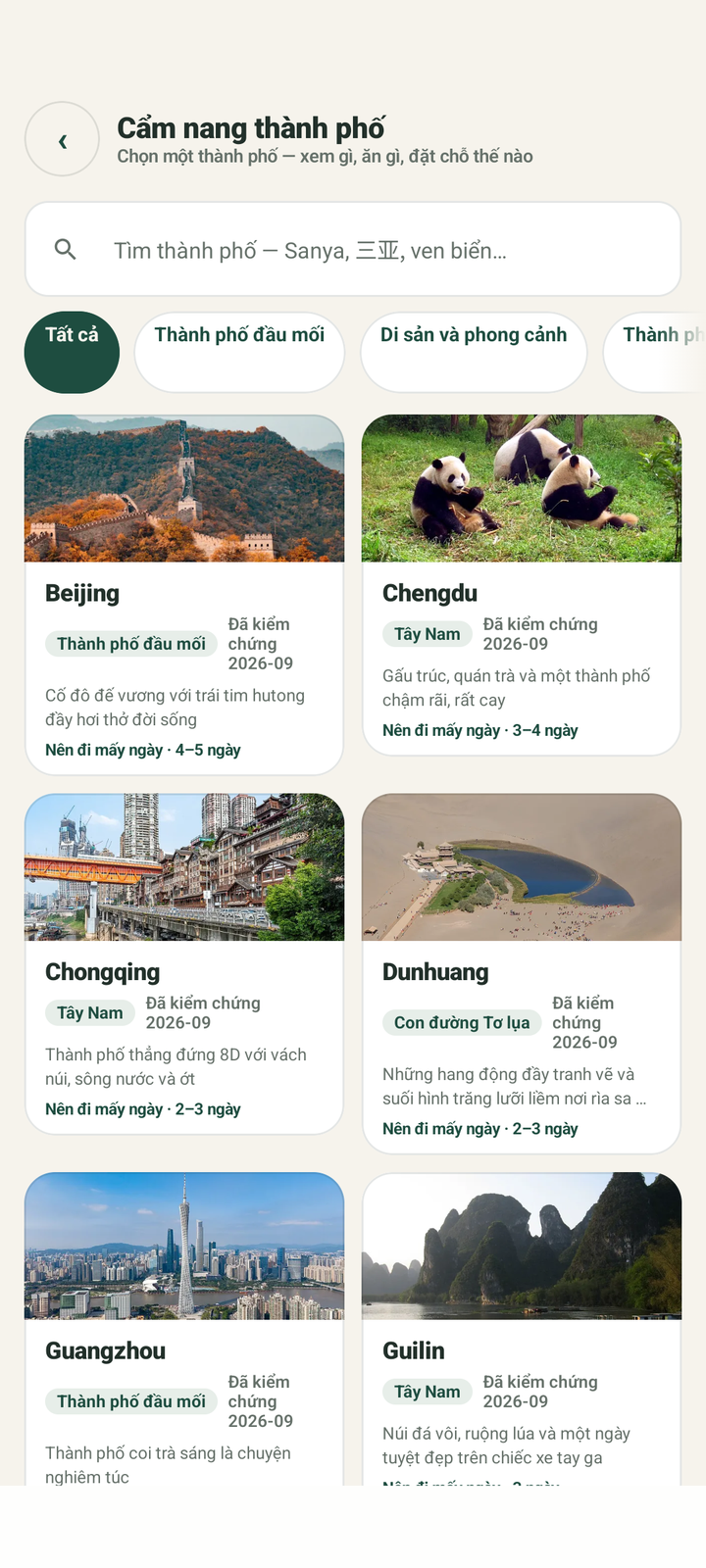 Khám phá thành phố và chọn hành trình